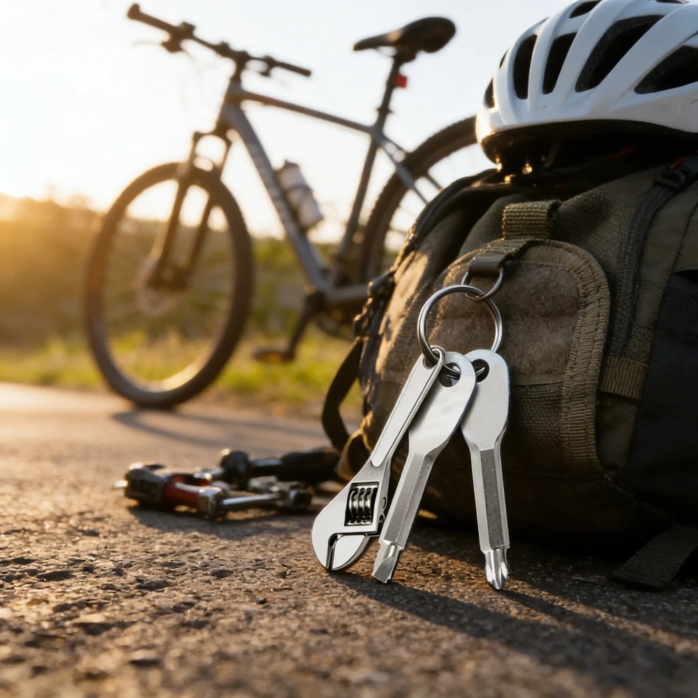 Juego de destornilladores portátiles mini de 3 piezas, llavero multifuncional con mini llave inglesa - adecuado para herramientas de reparación de bicicletas y motocicletas