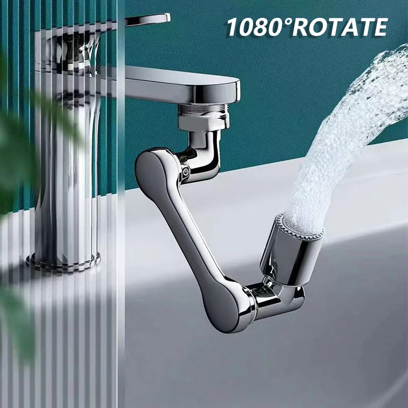 1080 °   Cabeça de pulverizador de torneira de extensão rotativa 2 modos de pulverização universal torneira do banheiro estender adaptador aerador