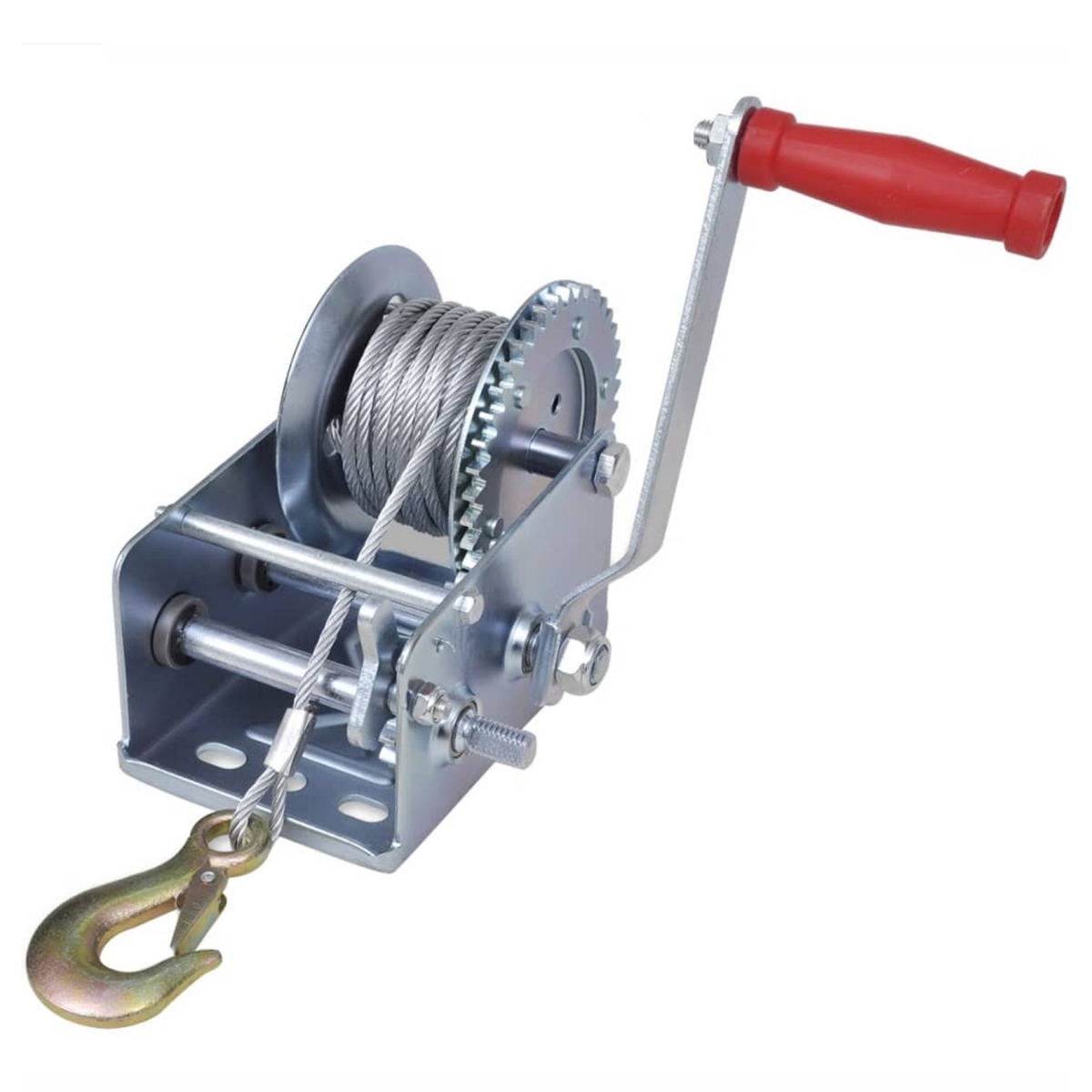 Tragbare Winde, Handgetriebe, Kurbelwinde, 360–1130 kg, manuelle Winde, Drahtseil, Traktionshebewinde für Geländefahrzeuge, Boote, Anhänger