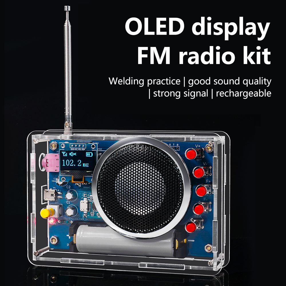 RDA5807 FM-радио DIY Kit перезаряжаемый FM 87-108 МГц OLED-дисплей DIY электроника сварочная сборка тренировочные детали