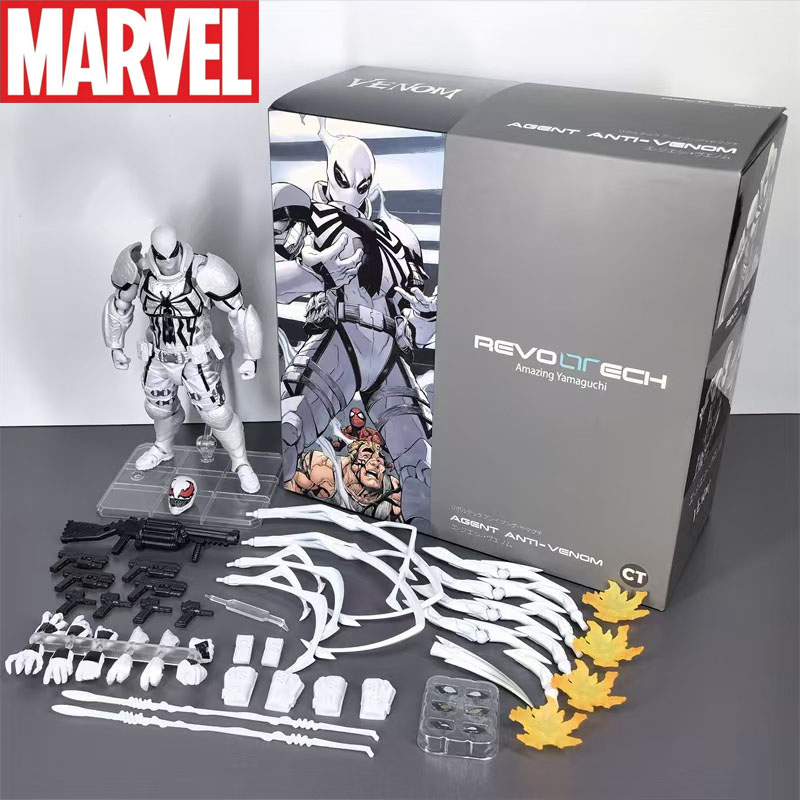 Figurine d'Action Venom Blanc de Haute Qualité, Plusieurs Accessoires, Modèle Statue, Collection, Ornement, Cadeau de Noël, CT