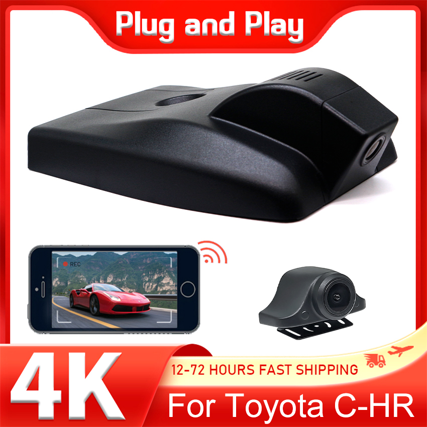 Câmera DVR 4K para Carro com WiFi e Controle por APP para Toyota C-HR CHR Híbrido 2025~2023 2022 2021 2020 2019 2018 2017