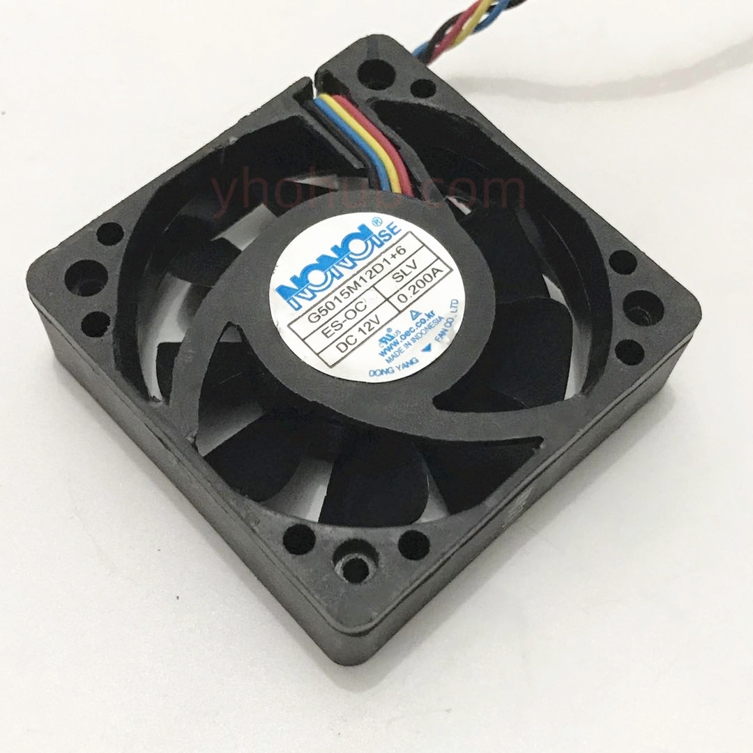 NONOISE G5015M12D1 + 6 DC 12V 0.200A 50x50x15mm ventilador de refrigeración de servidor de 4 cables