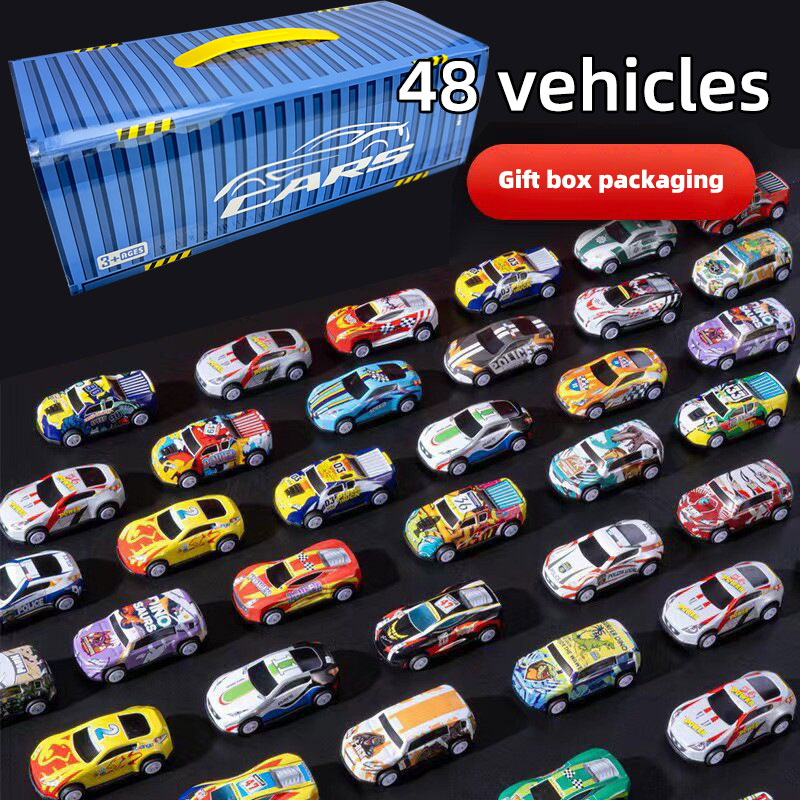 48-teilige Auto-Sets aus Legierung, Spielzeugautomodelle, Rennwagen aus Blech, Oldtimermodelle, Weihnachtsgeschenke