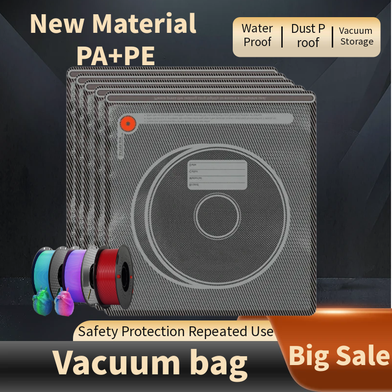 Bolsa de almacenamiento de filamento negro mejorada 3D, bolsa de vacío PLA ABS PETG, secadora, bolsas de sellado resistentes a la humedad, mantiene el filamento seco