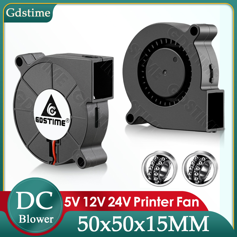 Gdstime 5015 Gebläse 24 V Lüfter 50 MM * 15 MM DC Turbinenlüfter 5015 Dual Ball High Speed Big Air Flow 8500 U/min Kühler für 3D-Druckerteile