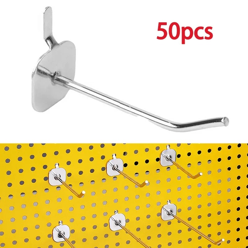 50Pcs Shop Pegboard Hook Single Peg Supermarket Shelf Display Hanger Garage Home Kitchen Storage Rack Perforated Tools Hooks