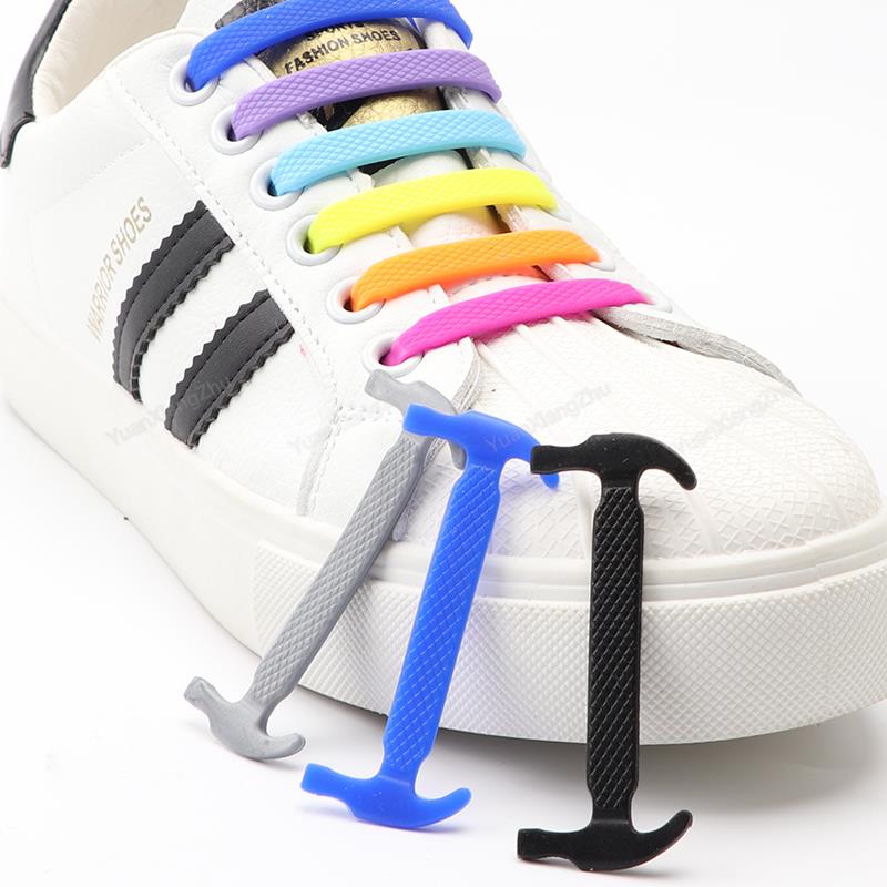 12Pcs Silicone Shoelaces No Tie Shoe laces Elastic Laces Sneakers Kids Adult Rubber Shoelace One Size Fits All Shoes