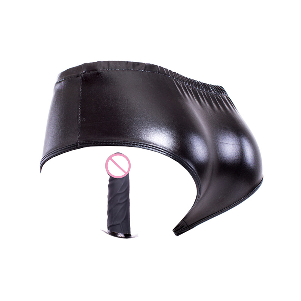 Gode anal en silicone avec vibrant, culotte en cuir à l'intérieur, plug anal, pantalon de chasteté, retenue de bondage BDSM