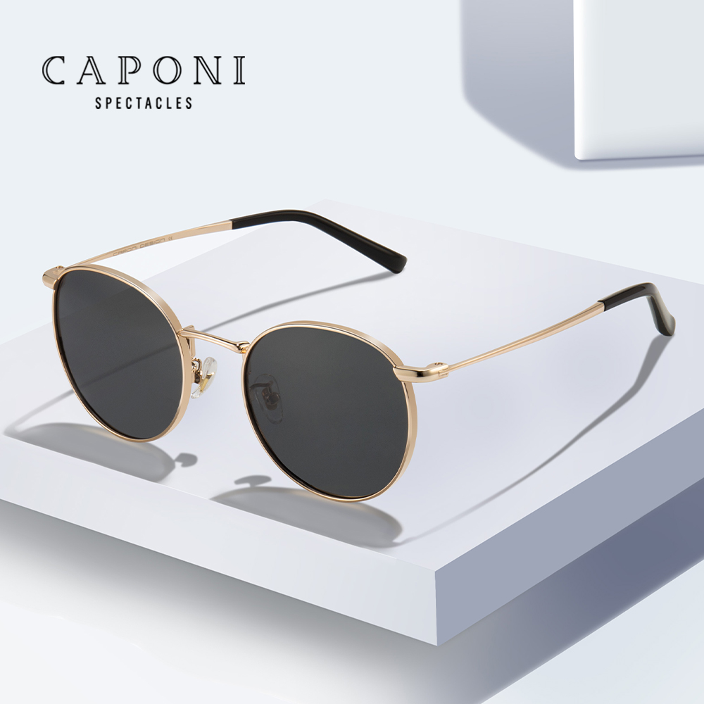 CAPONI Design круглые женские солнцезащитные очки поляризационные анти-УФ-лучи разные цвета трендовые брендовые оттенки для женщин Óculos de sol CP1871