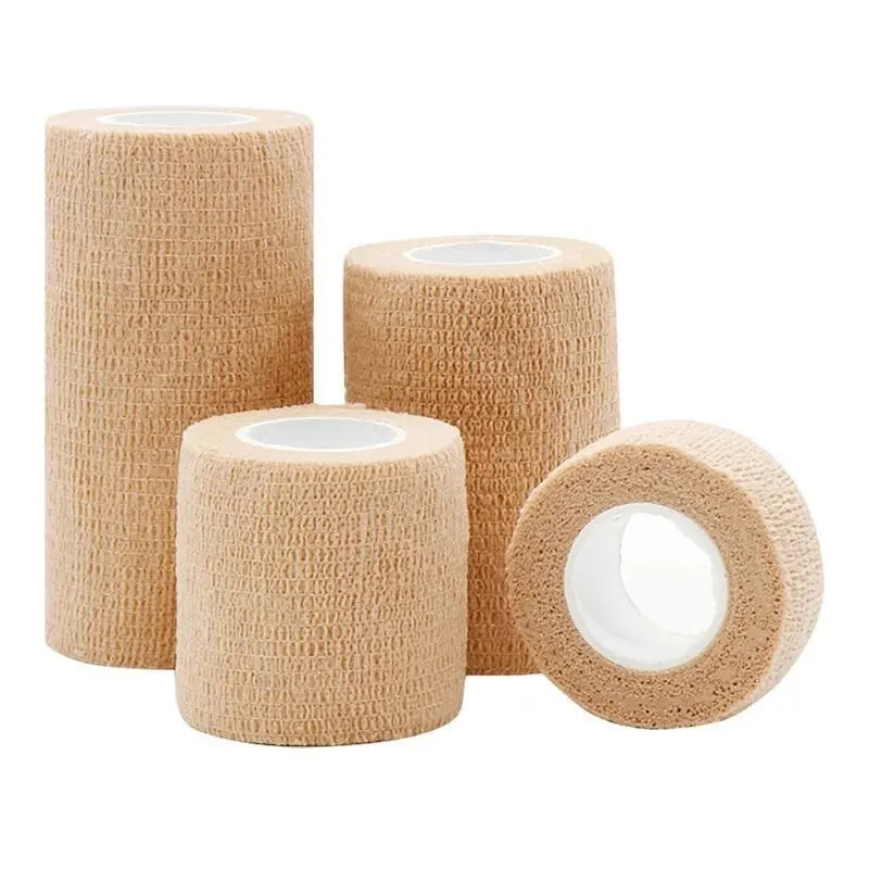 1 PC Self Adherent Cohesive BANDAGE Wrap ยืดไม่ทอเทปกาว-สีผิวกีฬาผ้าพันแผลยืดหยุ่น