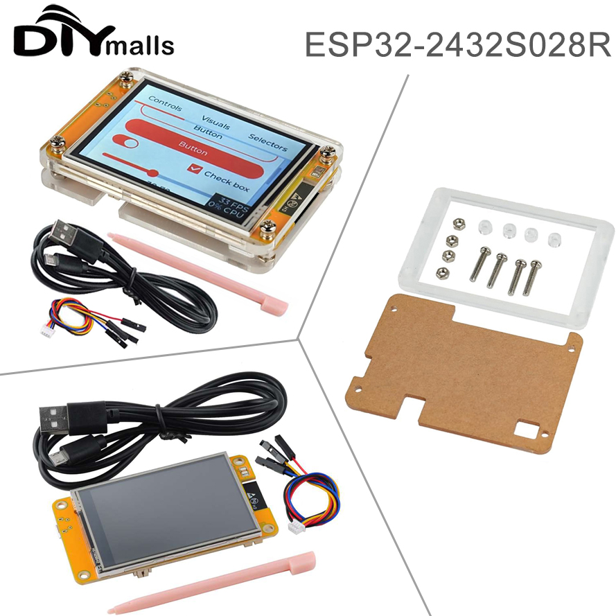 2,8" ESP32-2432S028R Wyświetlacz ESP32 ILI9341 Rezystancyjny ekran dotykowy Moduł TFT LCD ESP-WROOM-32 Płytka rozwojowa lub obudowa akrylowa