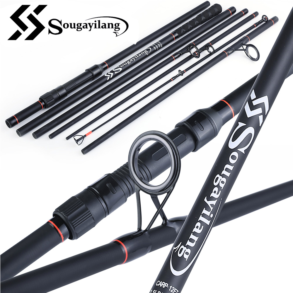 Sougayilang joran pancing serat karbon keras, joran pancing karper 3.0M/ 3.6M 6/7 bagian, peralatan pancing perjalanan