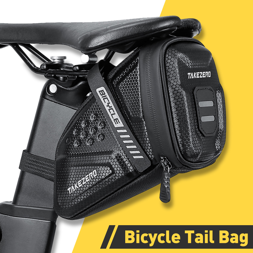 2023 NEUE Wasserdichte Fahrrad Sattel Tasche MTB Rennrad Satteltaschen Reflektierende Gestreiften Fahrrad Werkzeug Halter Tasche MTB Zubehör