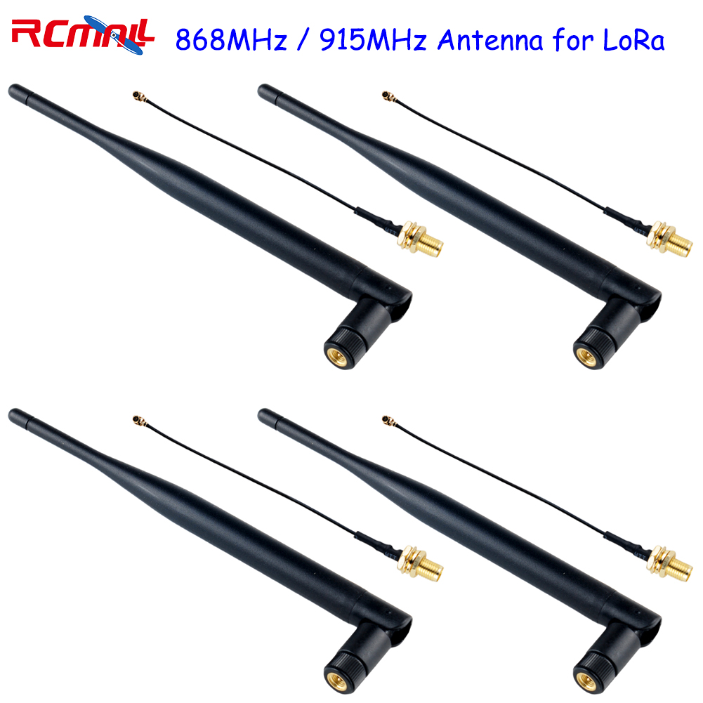 4pcs 868MHz / 915MHz Antenna 5DBi SMA Male with IPEX Extenstion Cable Omni-directional LoRa Antenna for LoraWAN Meshtastic