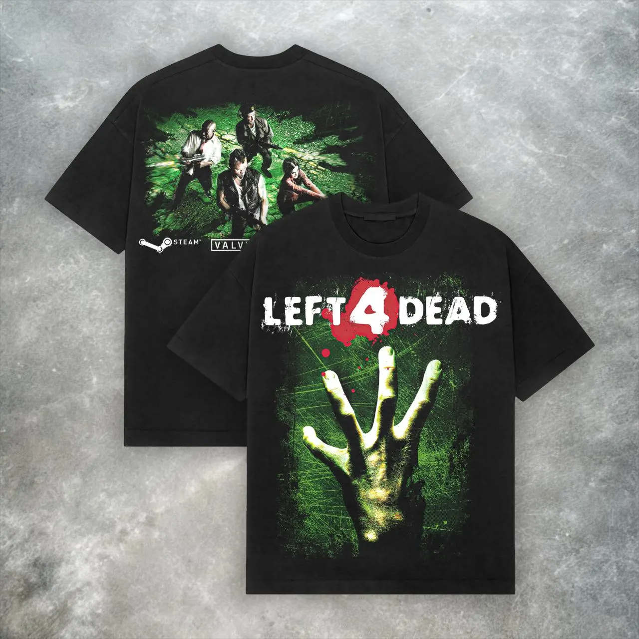 Kaos Left 4 Dead Valve Tee Retro Y2K Zombie Shooter Video Game Musim Panas Pria dan Wanita Longgar dan Bernapas