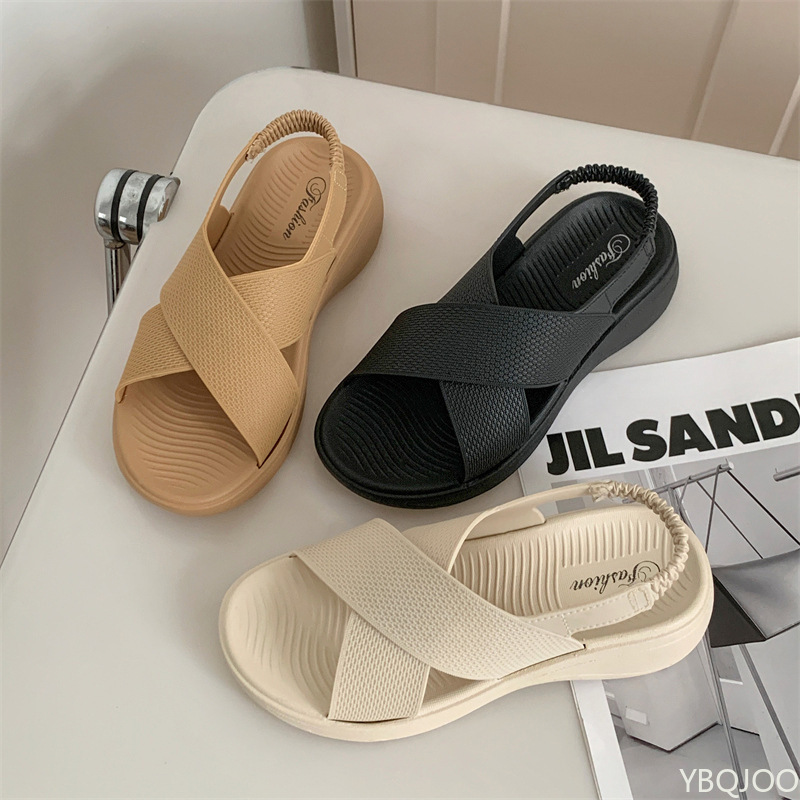 Damen-Sandalen mit dicken Sohlen, 2025, Sommer, neue modische Strandhausschuhe mit weichen Sohlen, atmungsaktiv, rutschfest, modische Sandalen für Damen