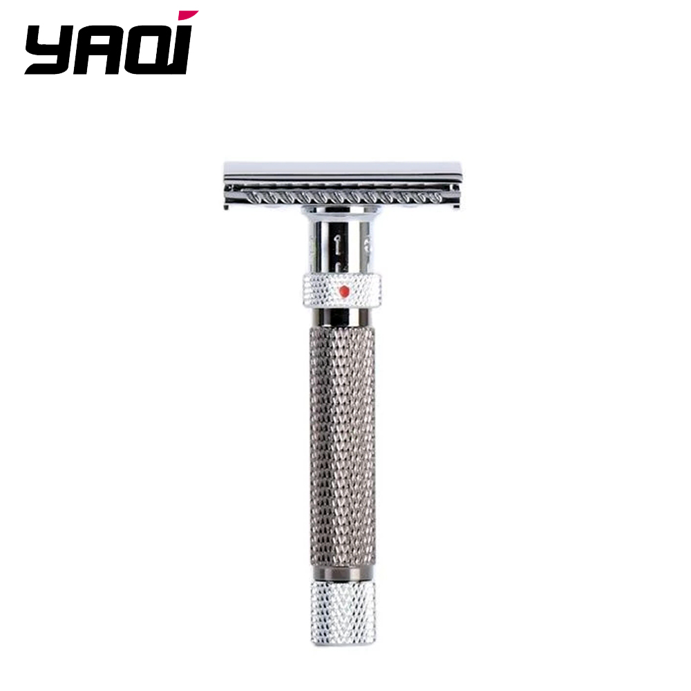 Yaqi Điều Chỉnh Cuối Cùng Cắt Chrome Và Gunmetal Màu An Toàn Dao Cạo Dành Cho Nam