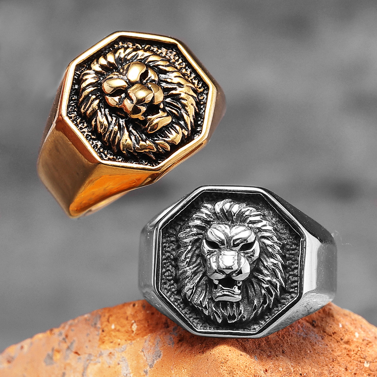 König der Löwen Tier Edelstahl Herren Damen Ringe Punk Trendy Einzigartig für Paar Männlich Biker Schmuck Kreativität Geschenk Großhandel