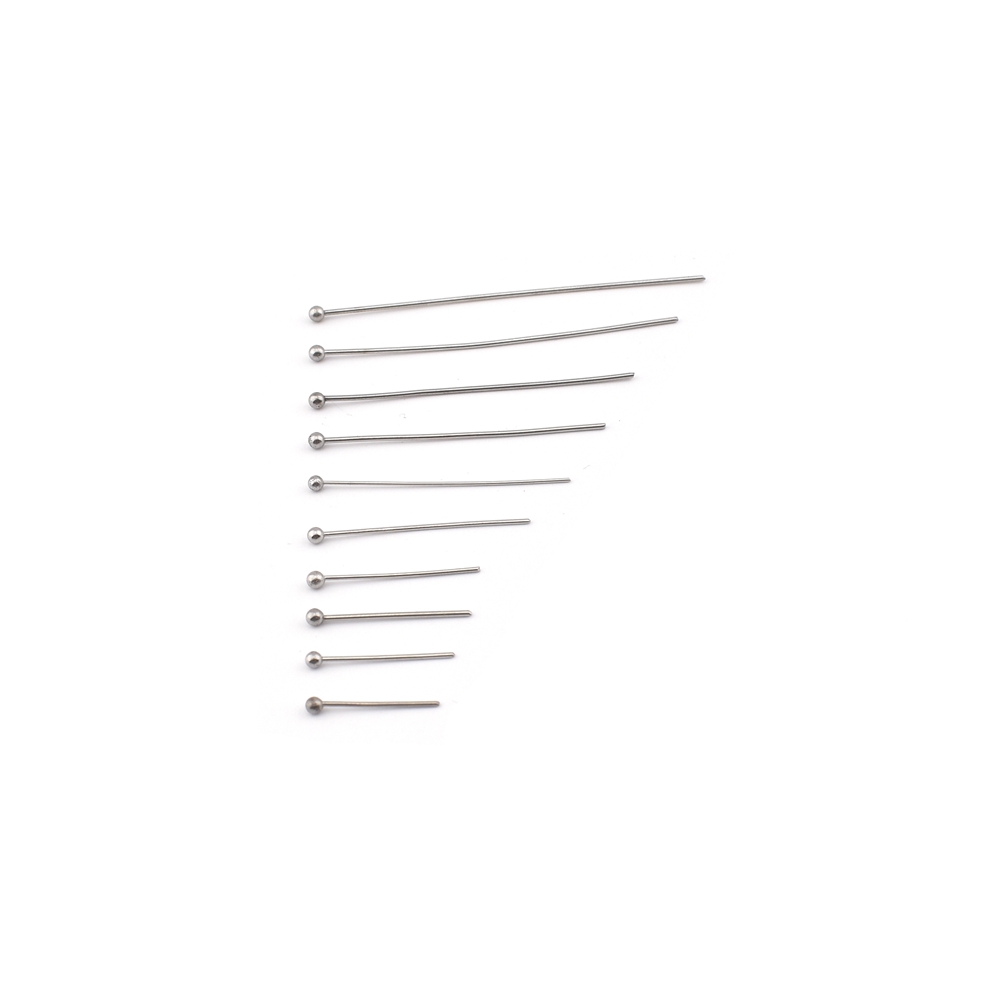 100 sztuk/partia 15-50mm ze stali nierdzewnej Ball Head Pins Diy Handmade biżuteria kolczyki Making Headpins ustalenia akcesoria
