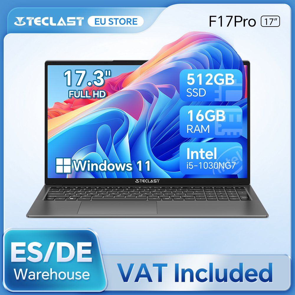 Teclast F17Pro 17,3-inch laptop Intel i5-1030NG7 16GB RAM 512GB SSD Windows 11 180 °   Notebook verlicht toetsenbord mini-HDMI F17 Pro