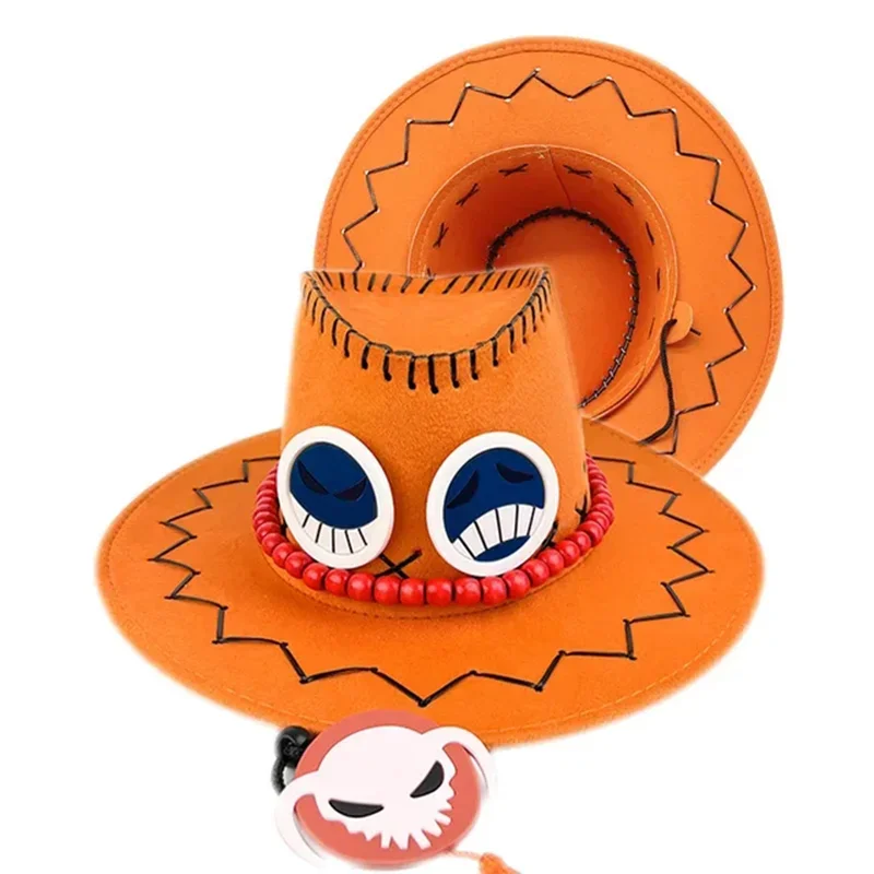 Chapéus unissex brdwn portgas d ace para cosplay de anime, chapéu de cowboy, presente de natal para adultos, fantasia de halloween