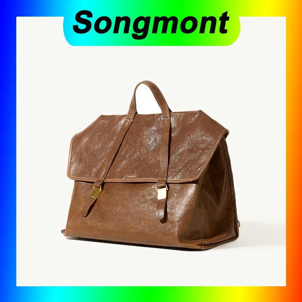 Дорожный портфель Songmont через плечо, мужская и женская винтажная сумка через плечо из кожи растительного дубления