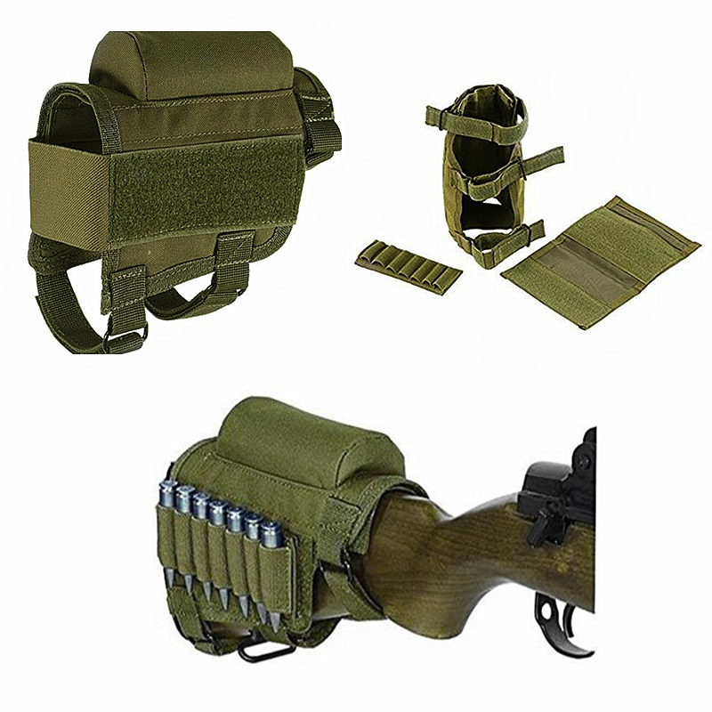 Camo Outdoor taktische Butt Stock Gewehr Wangen auflage Beutel Kugel halter verstellbare Nylon Riser Pad Munition patronen Tasche für die Jagd