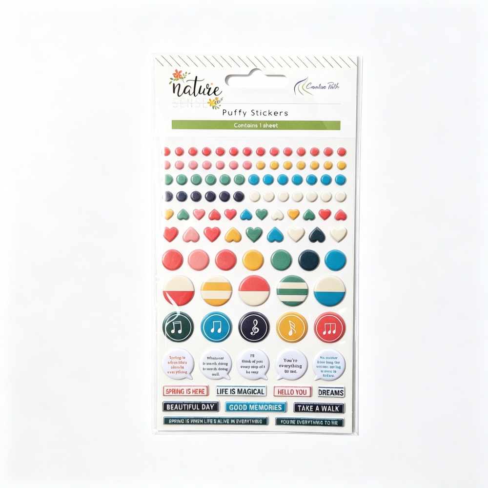 Adesivos Decorativos Puffy Redondos Criativos para Scrapbooking: Palavras, Corações e Mini Adesivos Puffy para Diários, Capas de Celular e Laptops