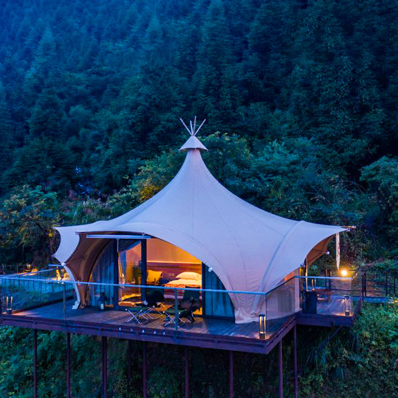 Outdoor Recreatie Indiase Tent Camping Piramide Tent Bar Party Grote Strohoed