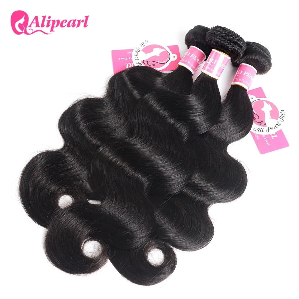 AliPearl Hair Body Wave 3รวมกลุ่มผมเปรูรวมกลุ่ม8 ''-24 ''เส้นผมมนุษย์4ธรรมชาติสี Remy Hair Extension