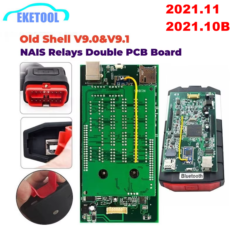 Herramienta de diagnóstico de coche y camión, escáner VD150 con Bluetooth V9.0 y V9.1, doble PCB TCS NEC relés PRO + V2021.10B V2021.11 OBDII