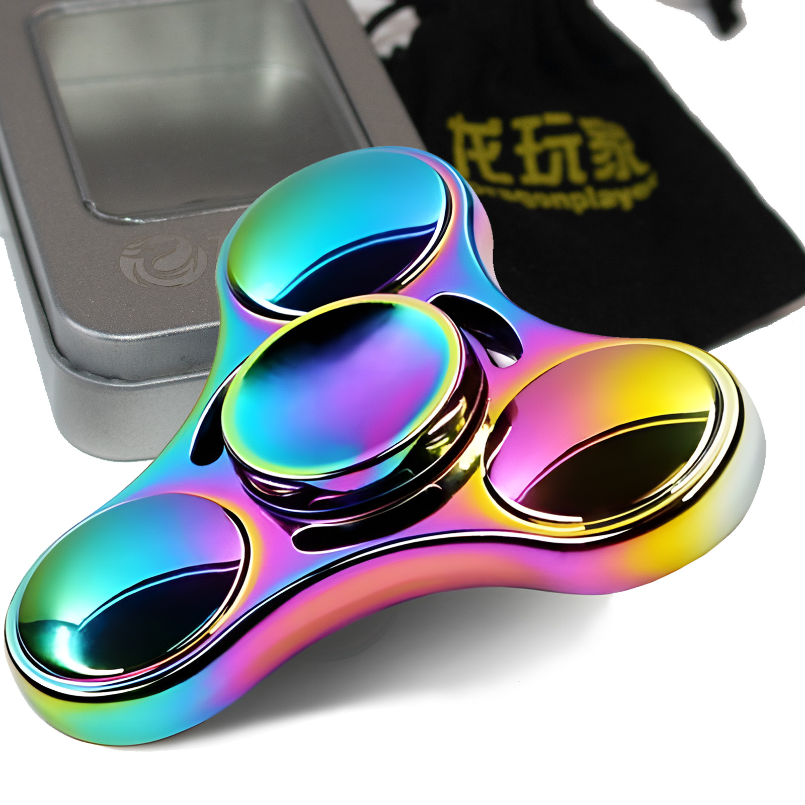 Fidget Spinner en acier inoxydable, 3 minutes plus, Spinner à main en métal de précision à grande vitesse pour EDC, TDAH, anxiété