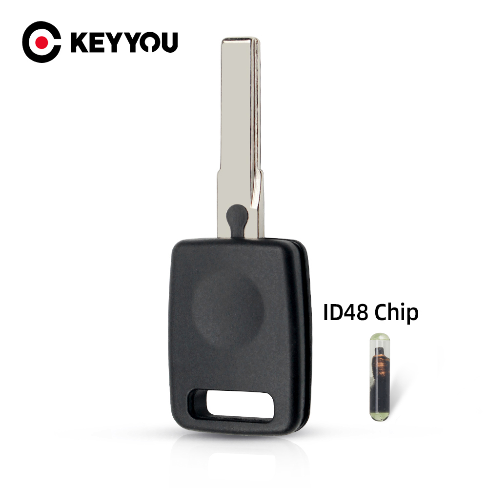 Keyyou substituição transponder chip remoto chave escudo caso para audi a2 a3 a4 a6 a8 cabrio rs6 s3 s4 s6 s8 tt sem cortes lâmina hu66