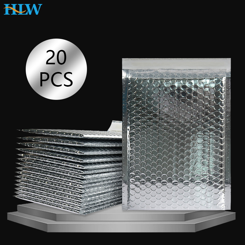 20 Cái/lốc Hoa Hồng Vàng/Bạc/Tím/Xanh Dương Đóng Gói Vận Chuyển Bong Bóng Bưu Phẩm Nhựa Đệm Bao Thư Tặng Túi Đưa Thư túi Xách Bao Thư