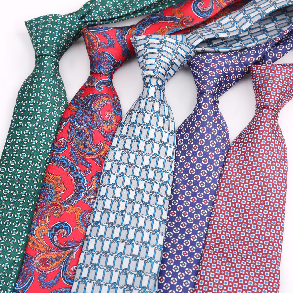 8 cm Wide Print Ties For Men Women Plaids Printing Neck Tie For Wedding Business Groom Neckties Fashion Men's Flower Neck Tie