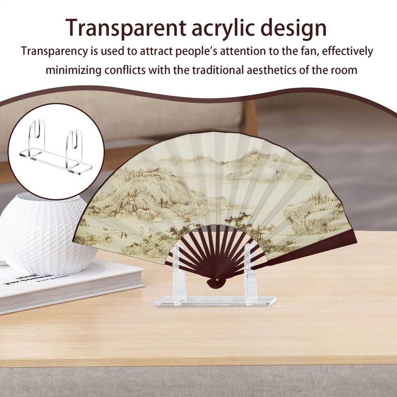 Acrylic Fan Display Stand Transparent Acrylic Storage Shelf For Foldable Fan Home Decoration Organizer Rack For Home Living Room