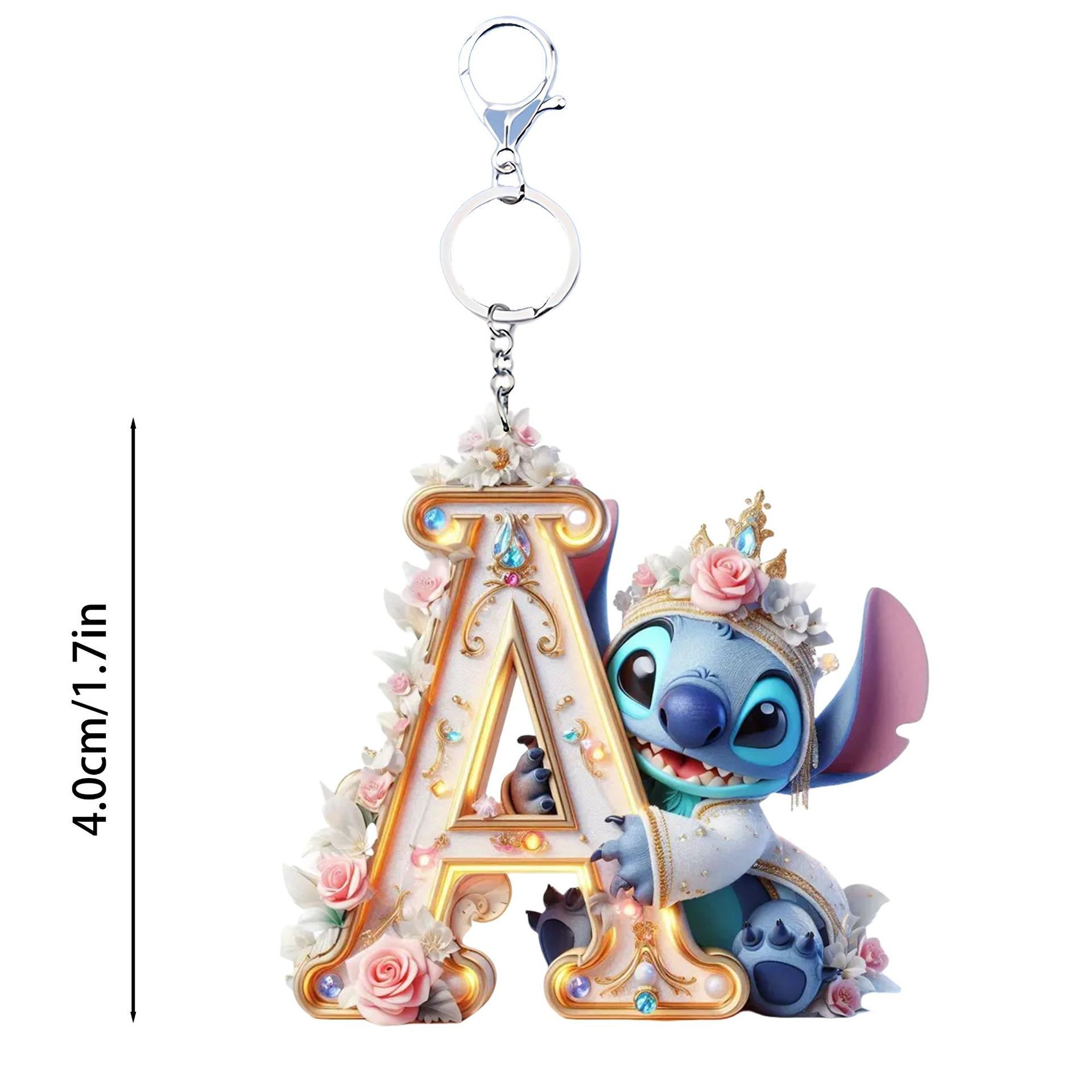 Pendentif en acrylique plat 2D avec 26 lettres anglaises, porte-clés, pendentif pour rétroviseur, ornement de gâteau d'anniversaire, cadeau d'animation