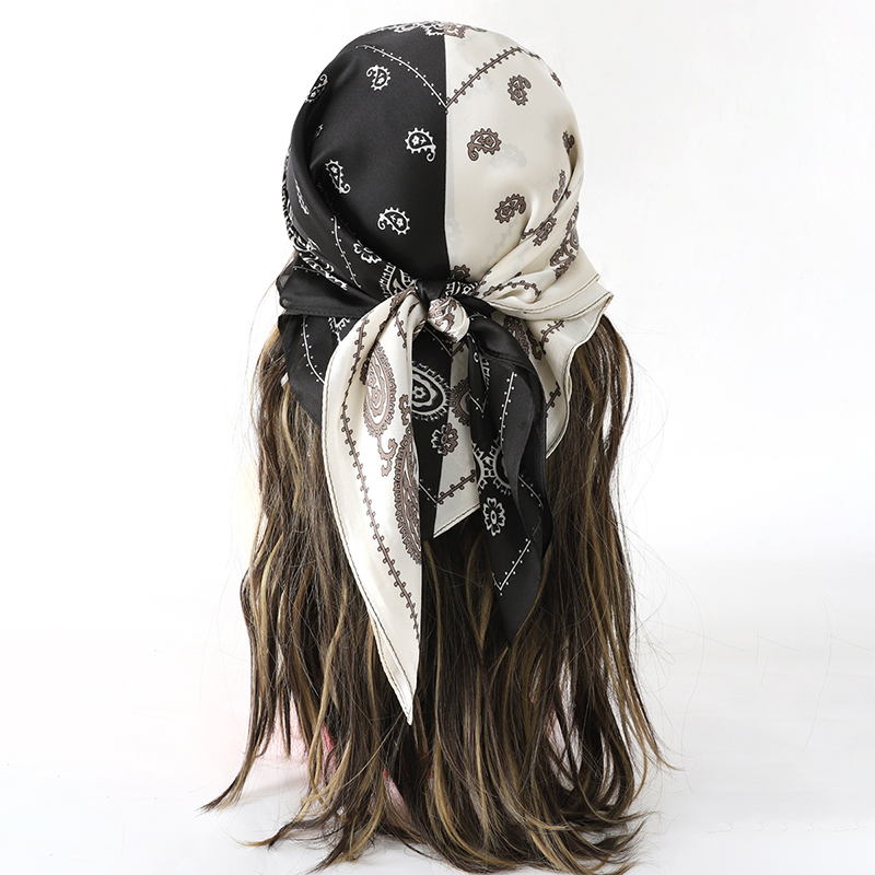 70x70cm lenço de seda feminino pequeno cetim quadrado impressão envoltório foulard femme lenço bandana pescoço cabelo magro gravata cachecóis xales