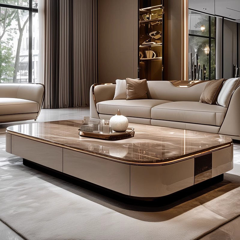 Italiaanse luxe salontafel Woonkamer Modern helder mechanisme Salontafel Esthetisch Uniek Couchtisch Lounge Suite-meubilair