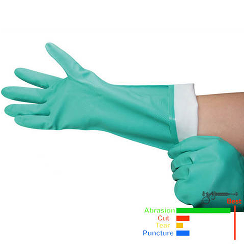 NMSAFETY Nitrilo Solvente Luvas Luva Resistente a Óleo Resistente ao Deslizamento-Resistente Químicos Ferramentas De Limpeza Doméstica Impermeável Luva Longa