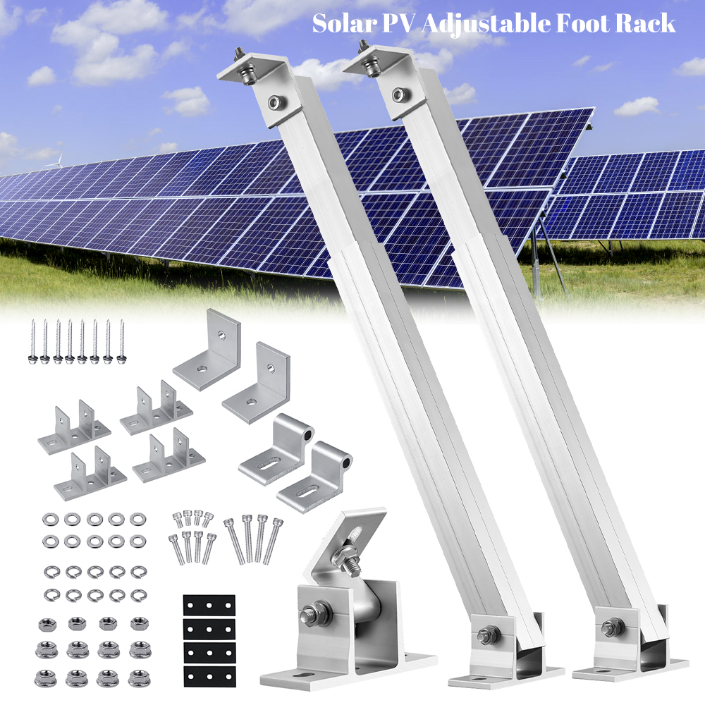 Suporte Ajustável para Painel Solar com Inclinação de 15-30 Graus, Estrutura de Alumínio para Montagem de Painéis Solares no Telhado ou no Solo, Kit Completo de Hardware