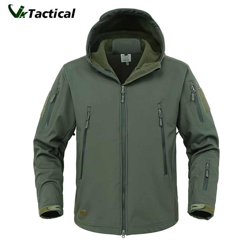 Chaquetas militares de piel de tiburón con concha suave para hombre, chaqueta táctica impermeable a prueba de viento, chaquetas de combate del ejército, abrigos Bomber con capucha para hombre