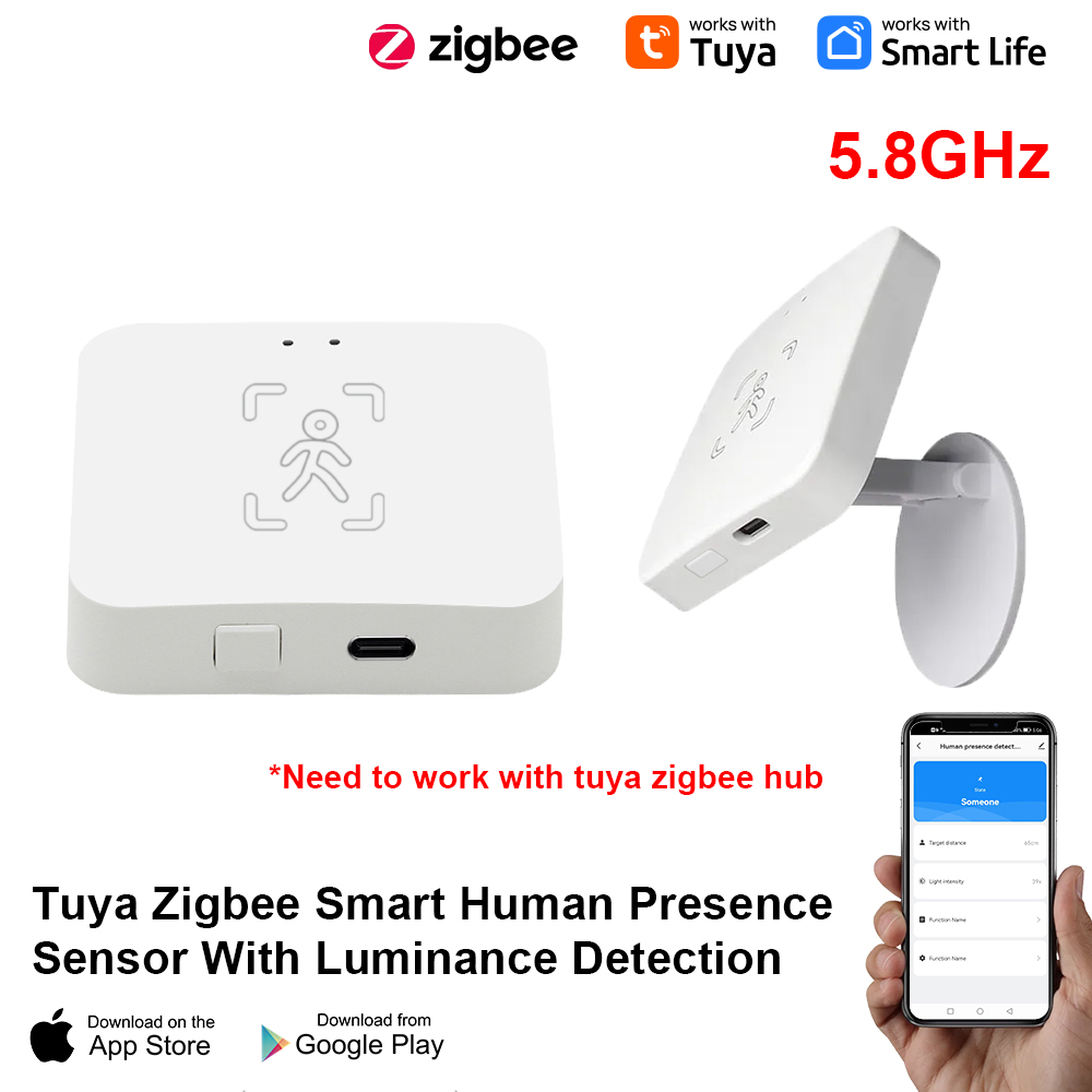 Tuya Zigbee 人存在検出器スマートライフミリ波レーダー Pir モーションセンサー輝度距離検出モニター呼吸