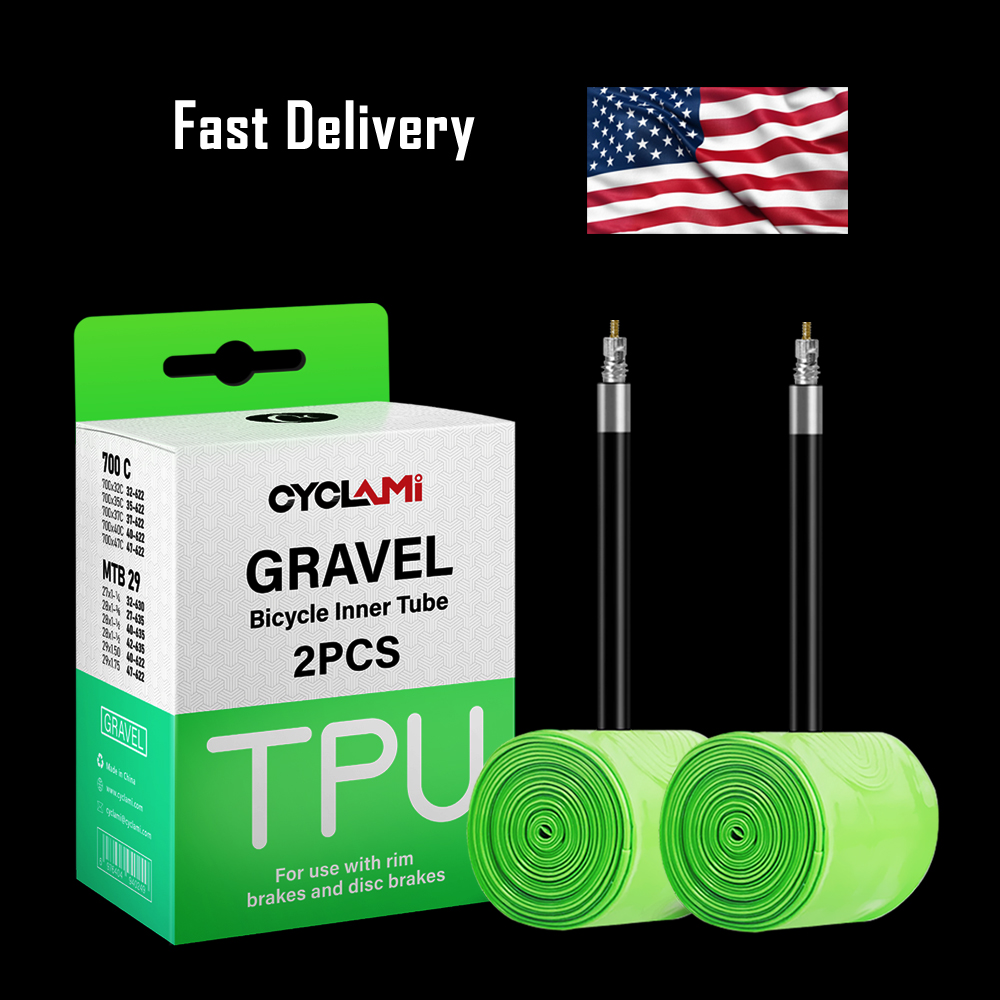 2 buah CYCLAMI Ultralight kerikil sepeda TPU ban dalam ban jalan MTB 29 katup Perancis FV 45mm 65mm untuk 700C 32C 35C 37C 40C 47C