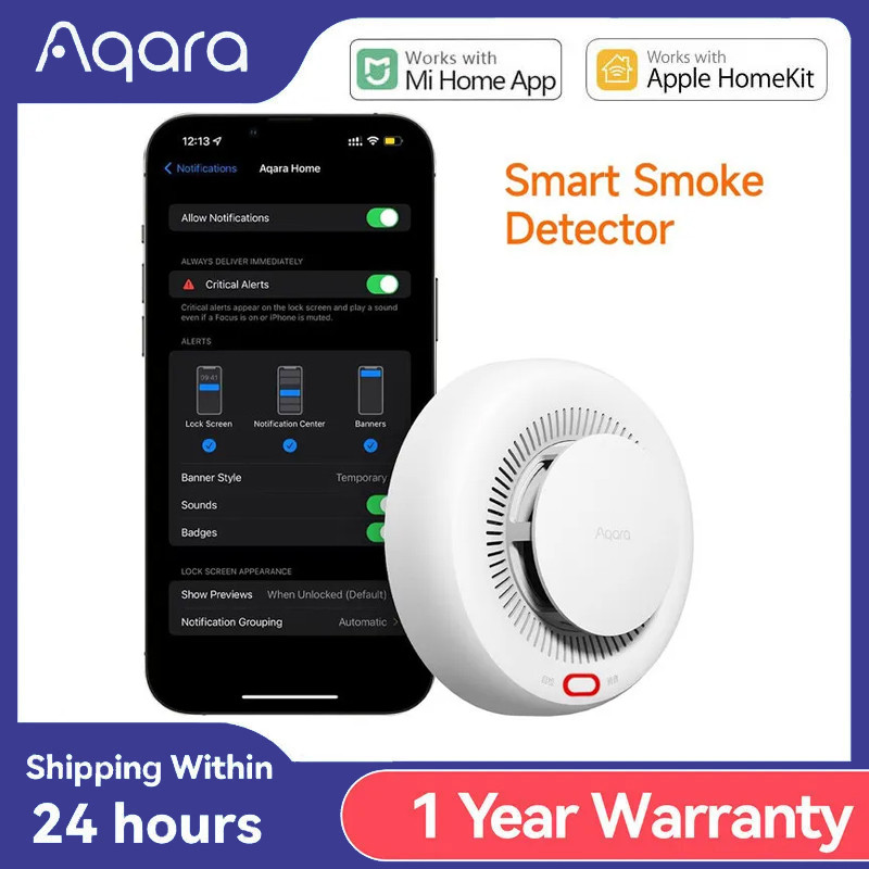 Aqara детектор дыма датчик пожарной сигнализации Zigbee 3,0 монитор звуковое оповещение приложение домашней безопасности работает с Xiaomi Mi home Homekit