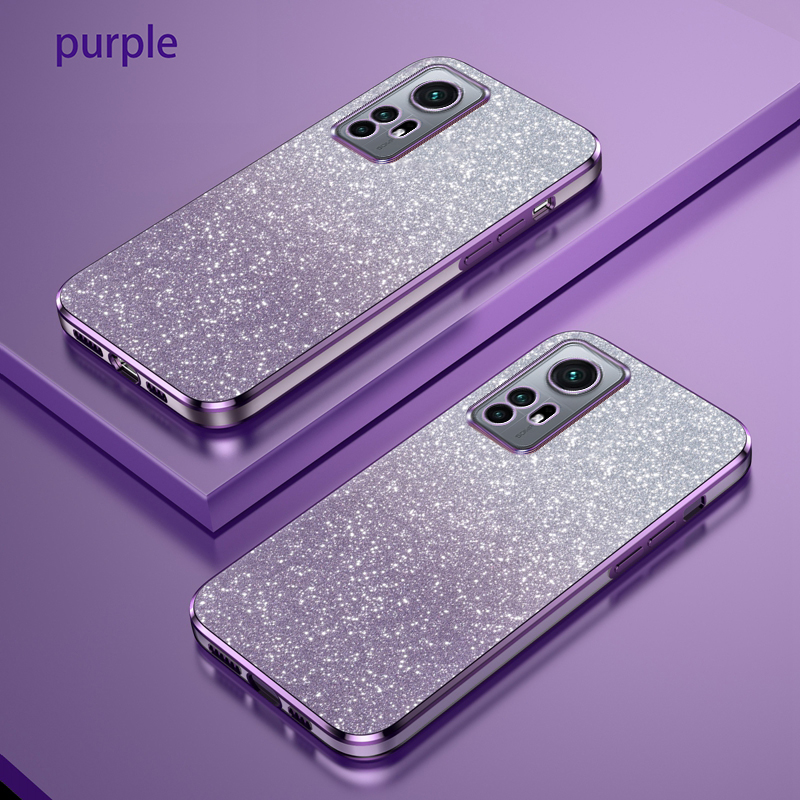 For Xiaomi 12 Lite Case Xiaomi 12 Phone Case MI 12S mi12x 12 Pro Cover Luxury Gradient Glitter Plating Silicone Back Cover Funda