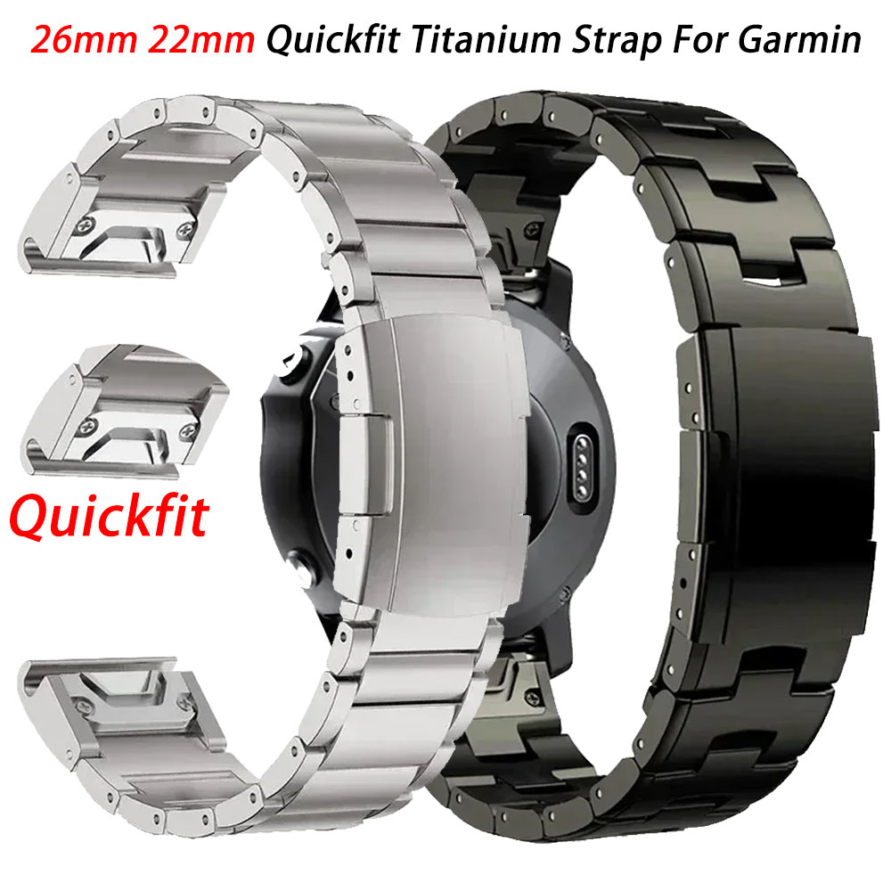 26mm 22mm Quickfit Titanium Strap For Garmin Fenix 8 43/6/6XPro/7/7X/5X/5XPlus/ Metal Release Watch Band For Forerunner 945 935