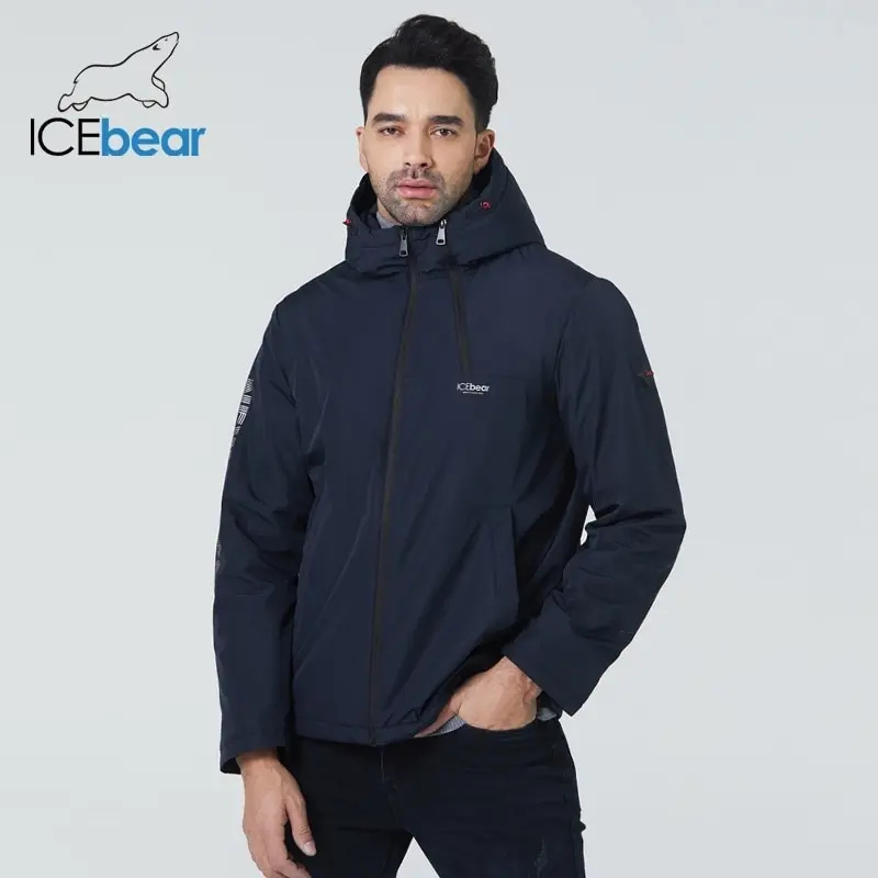 ICEbear-abrigos cortos para hombre, chaqueta elegante de otoño con capucha, ropa de marca de alta calidad, MWC21661D, 2022