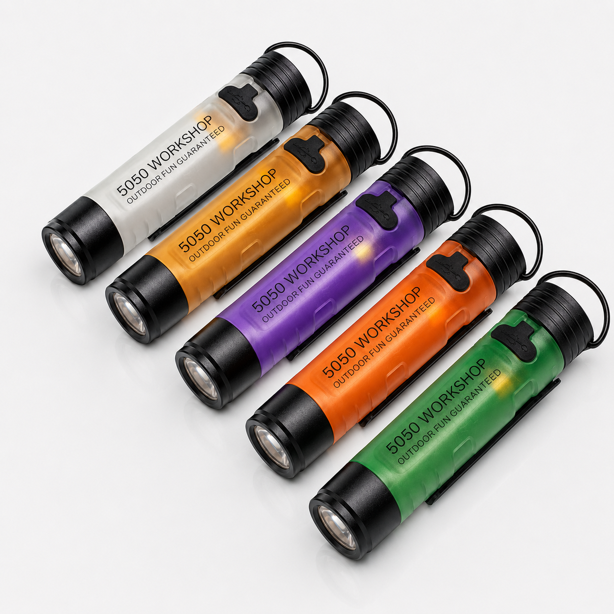 Mini 5050 Wiederaufladbare LED-Taschenlampe Clip-On Hutlicht Schlüsselanhänger-Fackel Tragbare Arbeitsleuchte für Camping Wandern Outdoor-Einsatz